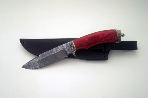 Нож из дамаска "Енот" (малый) - работа мастерской кузнеца Марушина А.И.